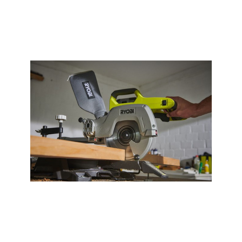 Торцовочная пила Ryobi R18MS216-0 5133003597 (без АКБ) с защитным кожухом