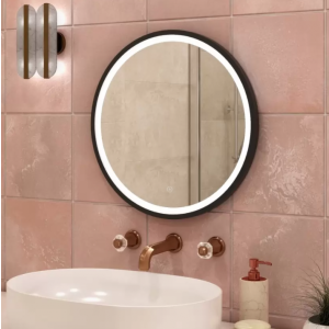 Зеркало Континент Style Led 60х60 Black на стене