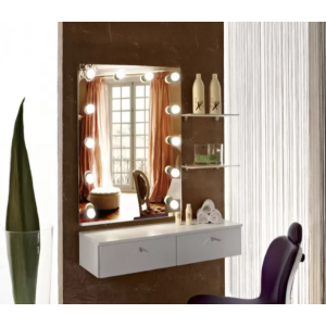 Гримерное зеркало Континент Бриджит 60х80 12 ламп в интерьере