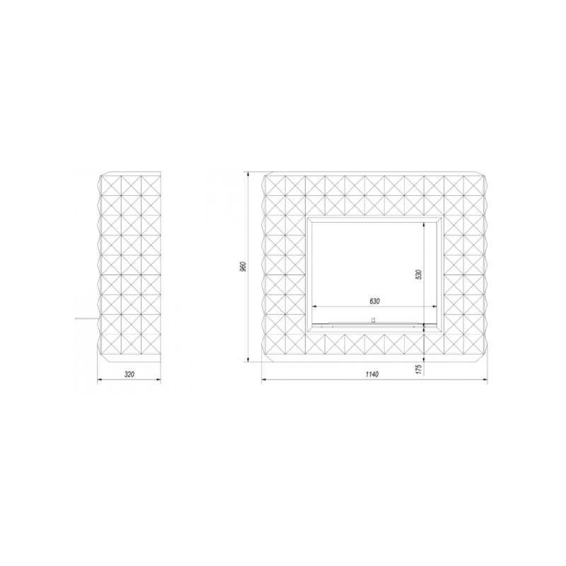 Размеры биокамина Kratki Egzul черный (с сертификатов TUV)