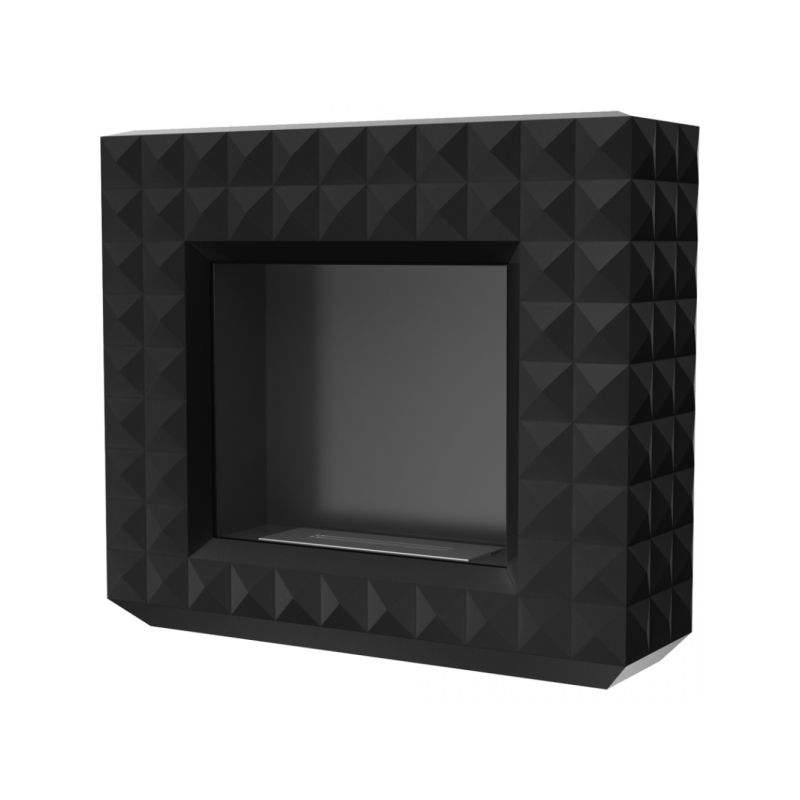 Вид справа биокамина Kratki Egzul черный (с сертификатов TUV)