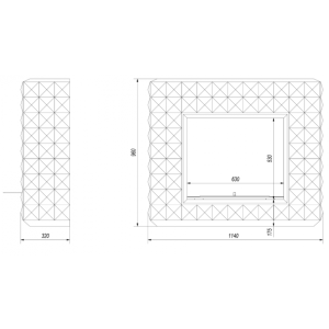 Размеры биокамина Kratki Egzul черный (с сертификатов TUV)