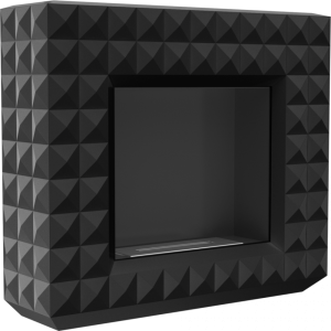 Вид слева биокамина Kratki Egzul черный (с сертификатов TUV)