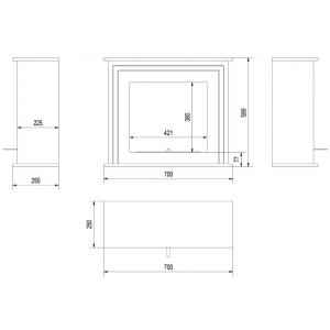 Размеры биокамина Kratki June черный (с сертификатом TUV)