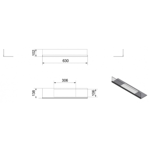 Размеры стекла для биокамина Delta 2