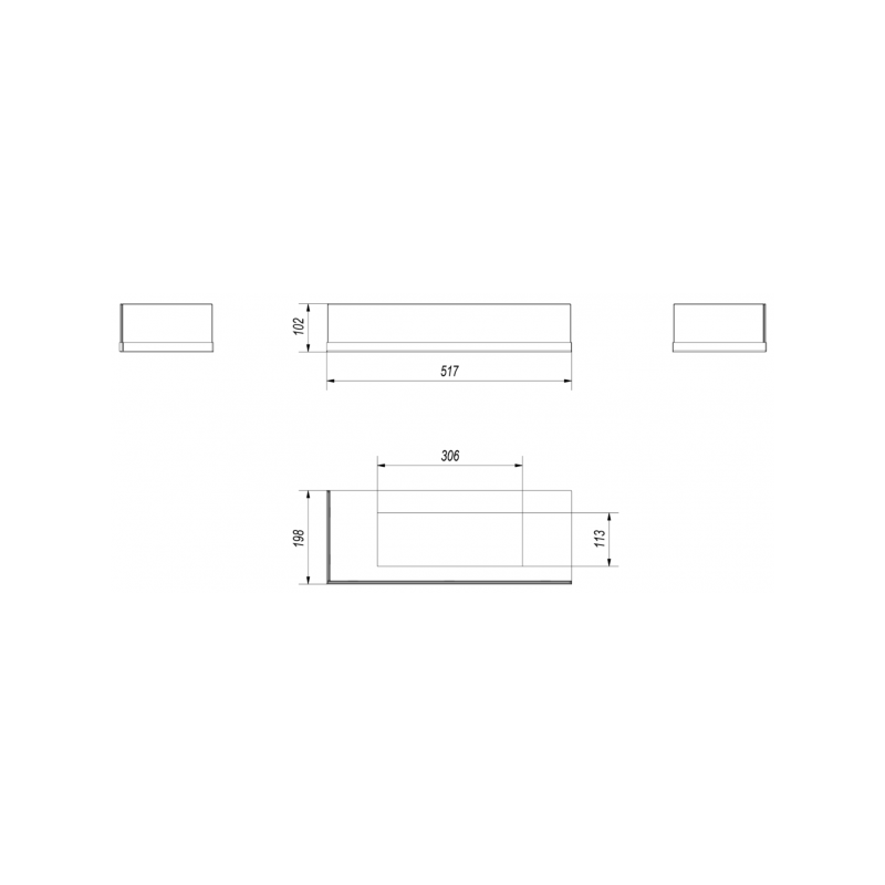 Размеры стекла Delta 600 левый