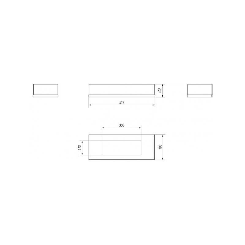 Размеры стекла Delta 600 правый