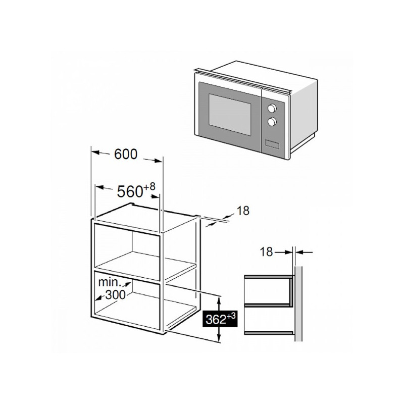 Размеры микроволновой печи Maunfeld MBMO.20.8GB Black