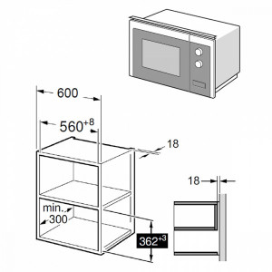 Микроволновая печь Maunfeld MBMO.20.8GW White размеры