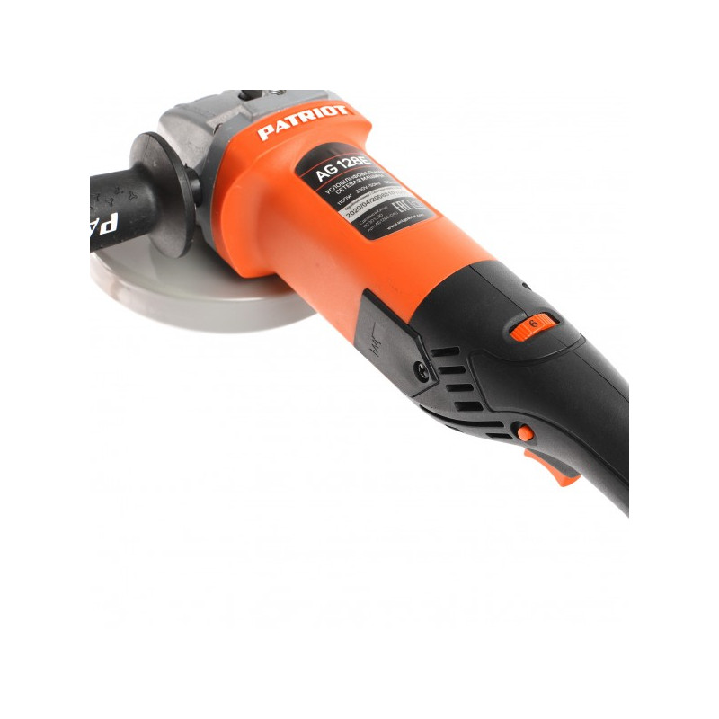Угловая шлифмашина Patriot AG 128E 110301290 вид сбоку ручка