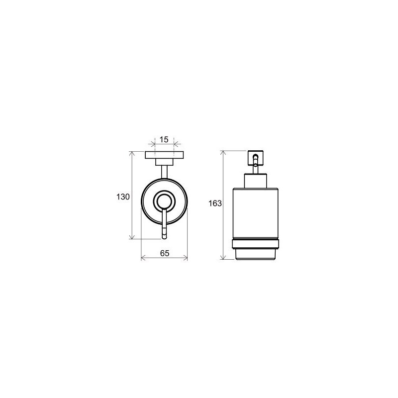 Дозатор жидкого мыла Ravak CR 231 хром - схема с размерами