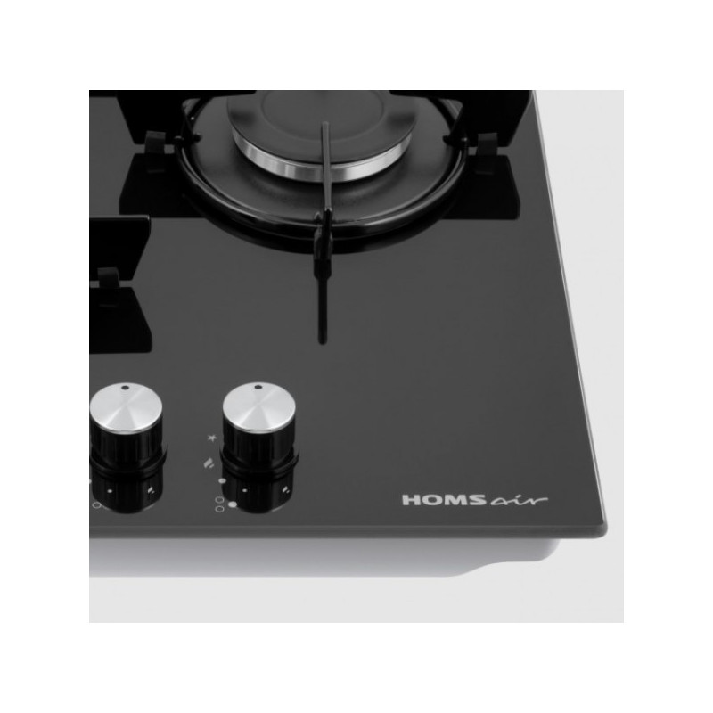 Газовая варочная панель HOMSair HGG431BK Black конфорка и ручки