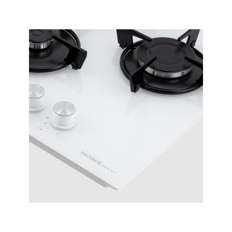 Газовая варочная панель HOMSair HGG431WH White конфорки и ручки