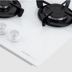 Газовая варочная панель HOMSair HGG431WH White конфорки и ручки