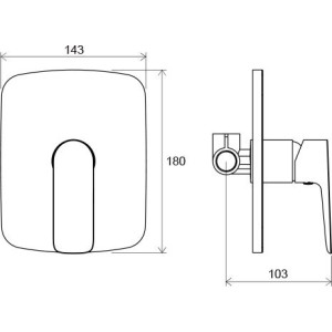Смеситель Ravak CL 062.00 X070087 - схема с размерами