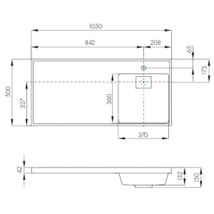 Чертёж умывальника Акватон Лондри 105 R