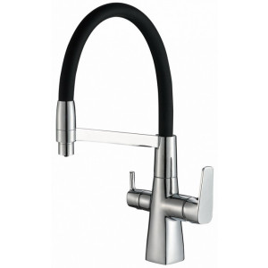 Смеситель ZorG Steel Hammer SH 818-6 черный/хром