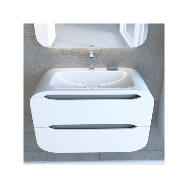 Фото спереди в интерьере умывальника Andrea Neon 800