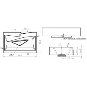 Чертёж умывальника Andrea Lambo 700