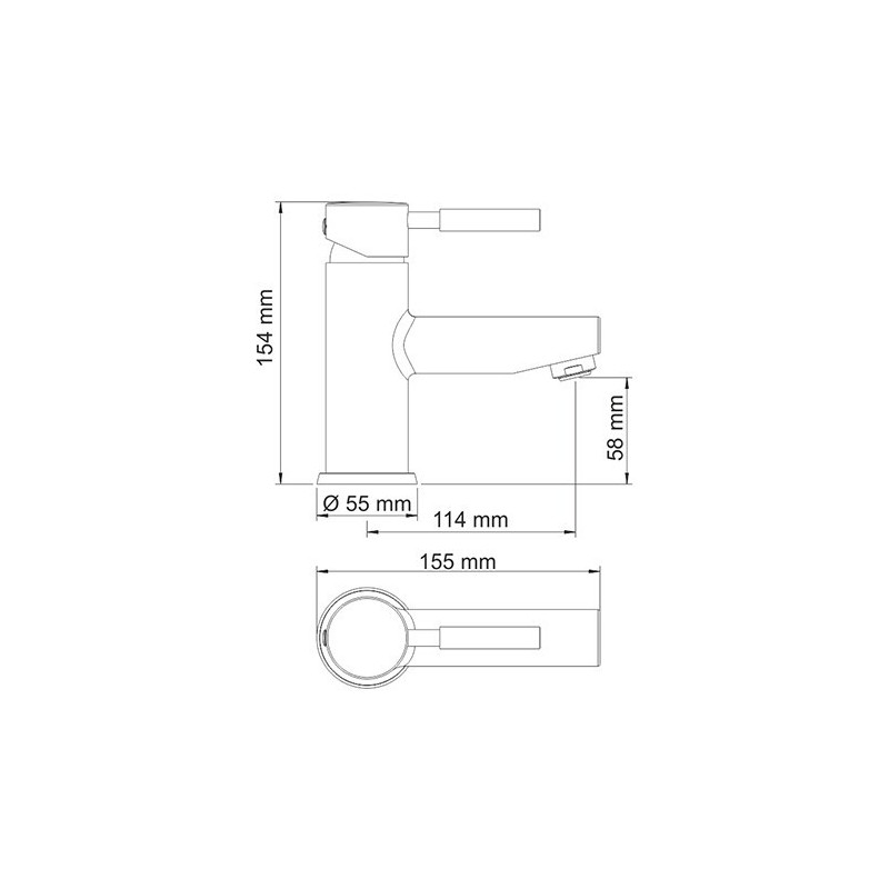 Смеситель Wasserkraft Main 4103 - схема с размерами