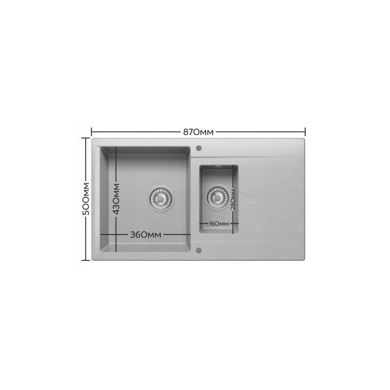 Кухонная мойка Polygran Brig-870 песочный размеры