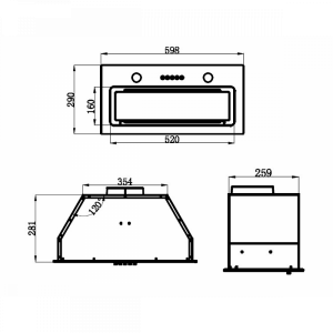 Вытяжка Maunfeld Trapeze 601GG Black размеры