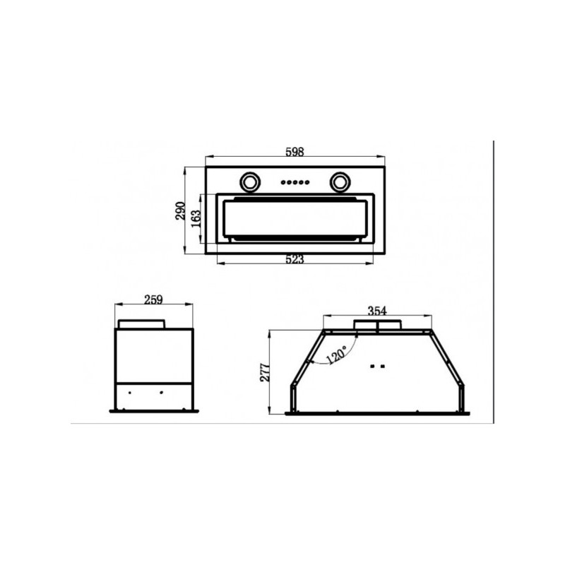 Вытяжка Maunfeld Trapeze 602IG White размеры