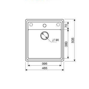 Кухонная мойка ZorG Como 46 черный опал - схема с размерами