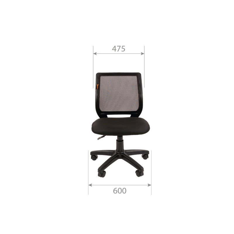 Кресло компьютерное Chairman 699 черный (без подлокотников) размеры спереди