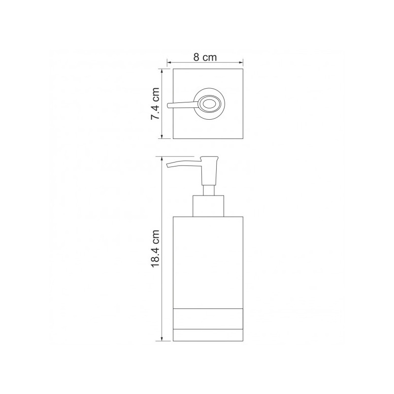 Дозатор жидкого мыла Wasserkraft Inn K-4399 - схема с размерами
