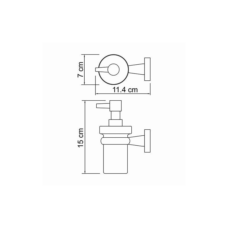 Дозатор жидкого мыла Wasserkraft Lippe K-6599 - схема с размерами