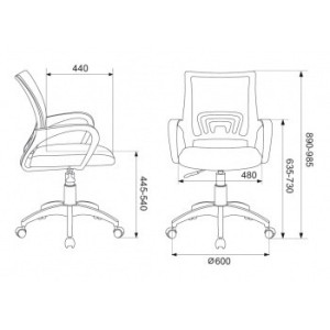 Кресло компьютерное Бюрократ CH-695NLT черный/синий размеры