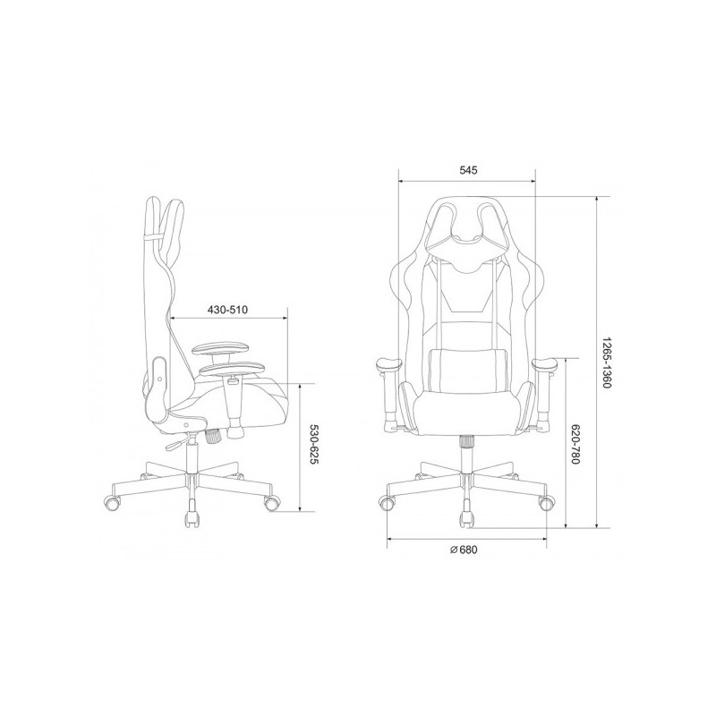 Кресло геймерское Бюрократ Viking Knight серо-голубой размеры