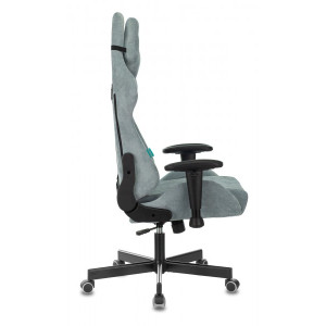 Кресло геймерское Бюрократ Viking Knight серо-голубой вид сбоку