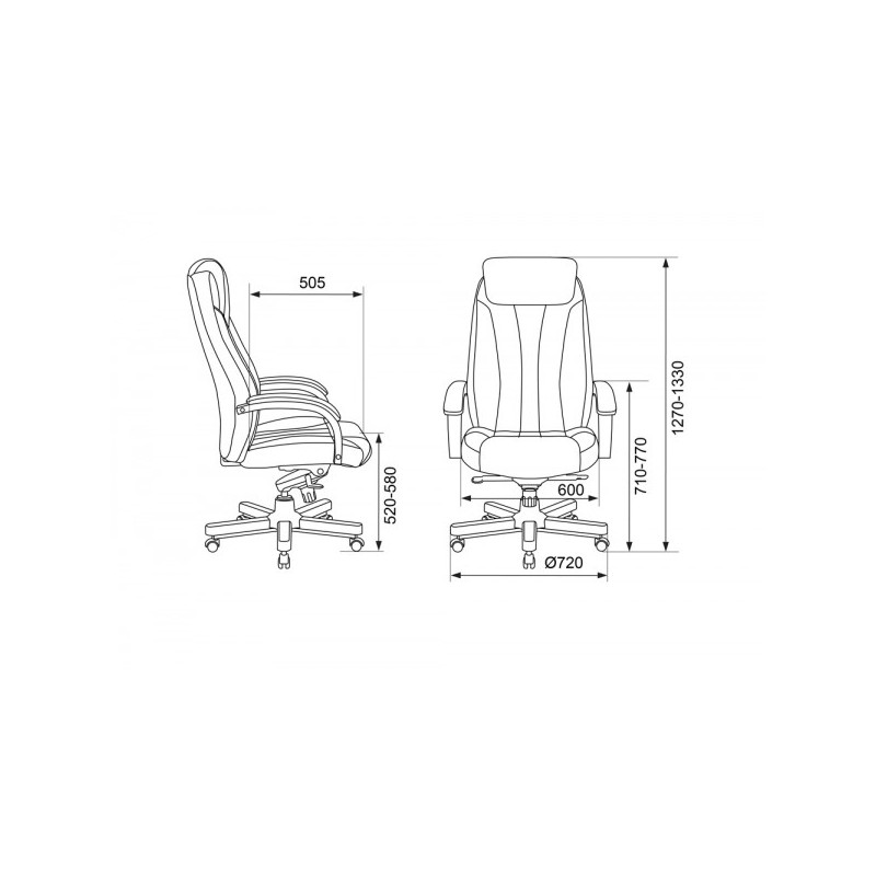 Кресло компьютерное Бюрократ T-9922WALNUT черный размеры