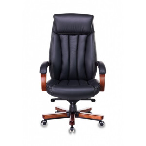 Кресло компьютерное Бюрократ T-9922WALNUT черный вид спереди