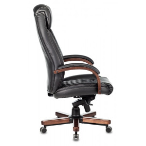 Кресло компьютерное Бюрократ T-9924WALNUT черный вид сбоку