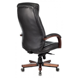 Кресло компьютерное Бюрократ T-9924WALNUT черный вид сзади