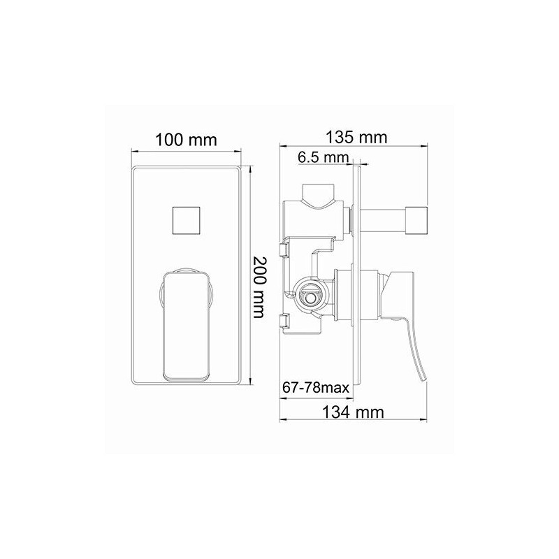 Смеситель Wasserkraft Aller 10641 - схема с размерами