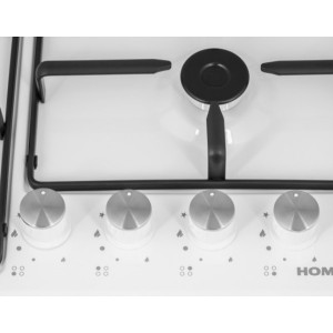 Газовая варочная панель HOMSair HGE643WH White конфорка и ручки
