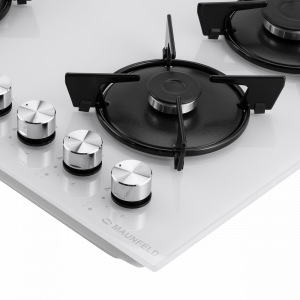 Газовая варочная панель Maunfeld EGHG.64.13STS-EW White с эмалированной решеткой