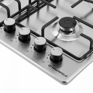 Газовая варочная панель Maunfeld EGHS.64.3STS-ES Inox с эмалированными решетками