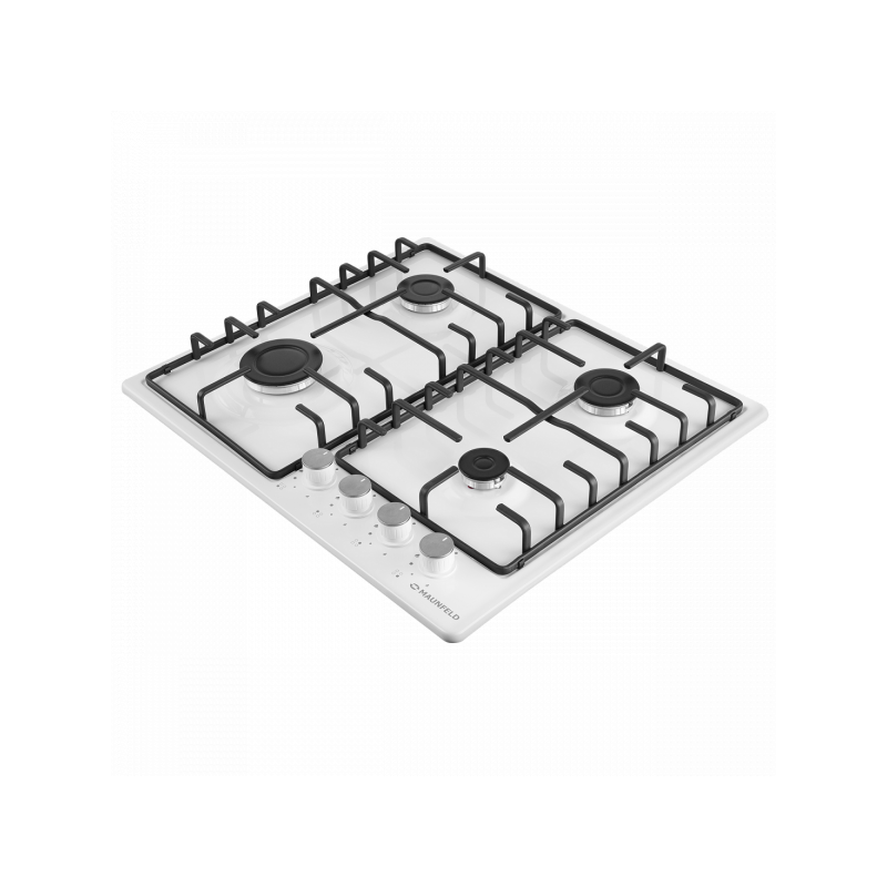 Газовая варочная панель Maunfeld EGHE.64.3STS-EW White с эмалированными решетками