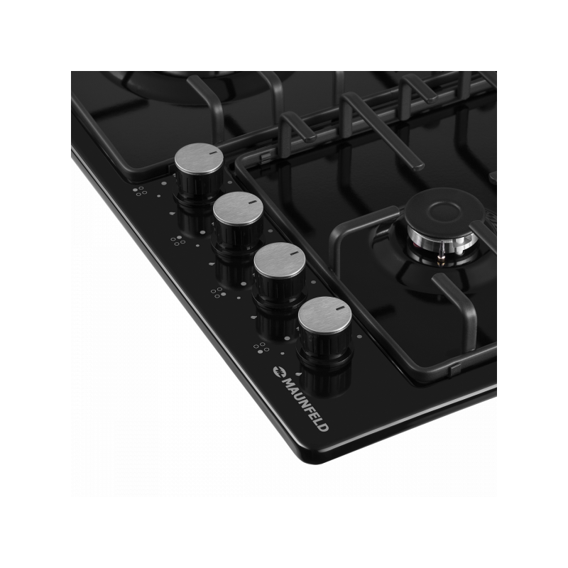 Газовая варочная панель Maunfeld EGHE.64.3STS-EB/G Black с эмалированным решетками
