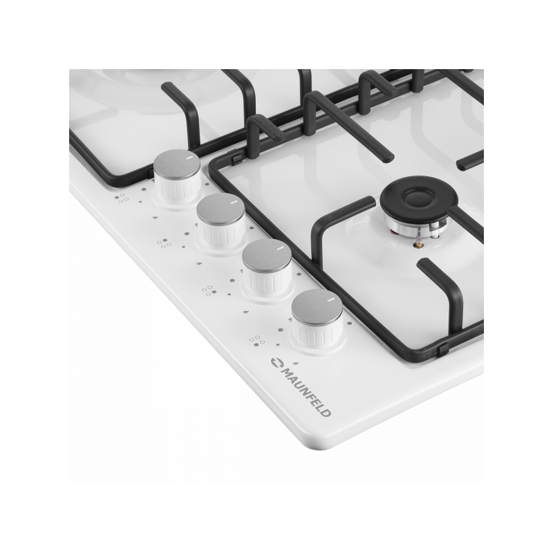 Газовая варочная панель Maunfeld EGHE.64.3STS-EW/G White с эмалированными решетками