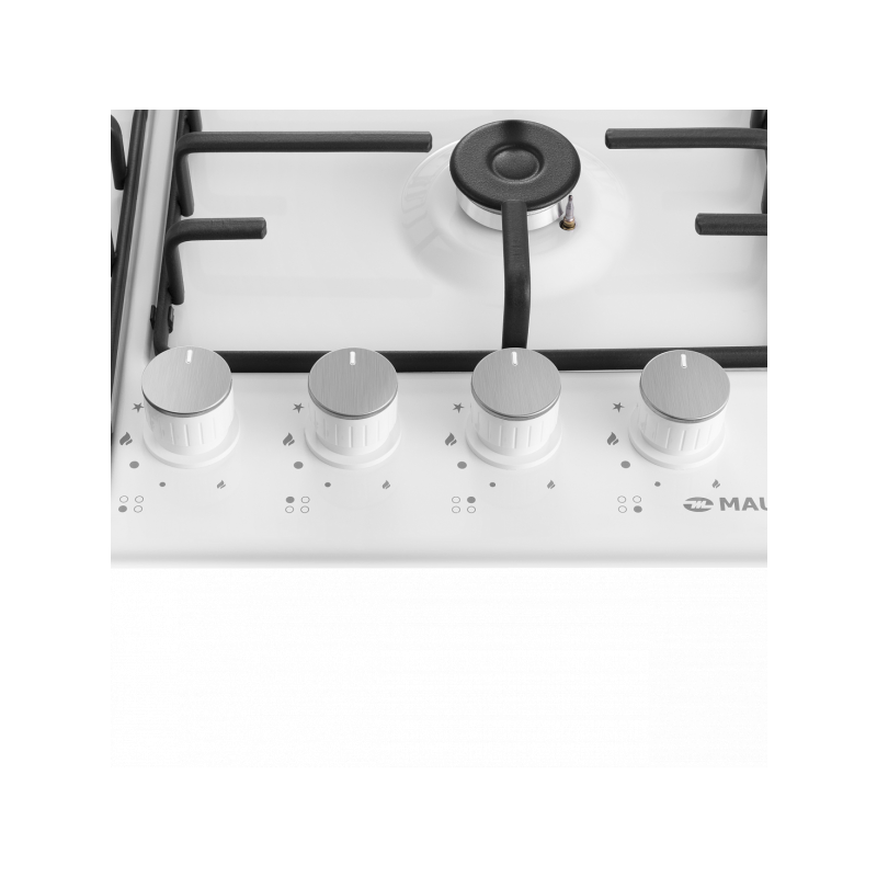 Газовая варочная панель Maunfeld EGHE.64.3STS-EW/G White с пластиковыми ручками
