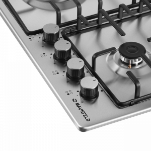 Газовая варочная панель Maunfeld EGHS.64.3STS-ES/G Inox с ручками из пластика