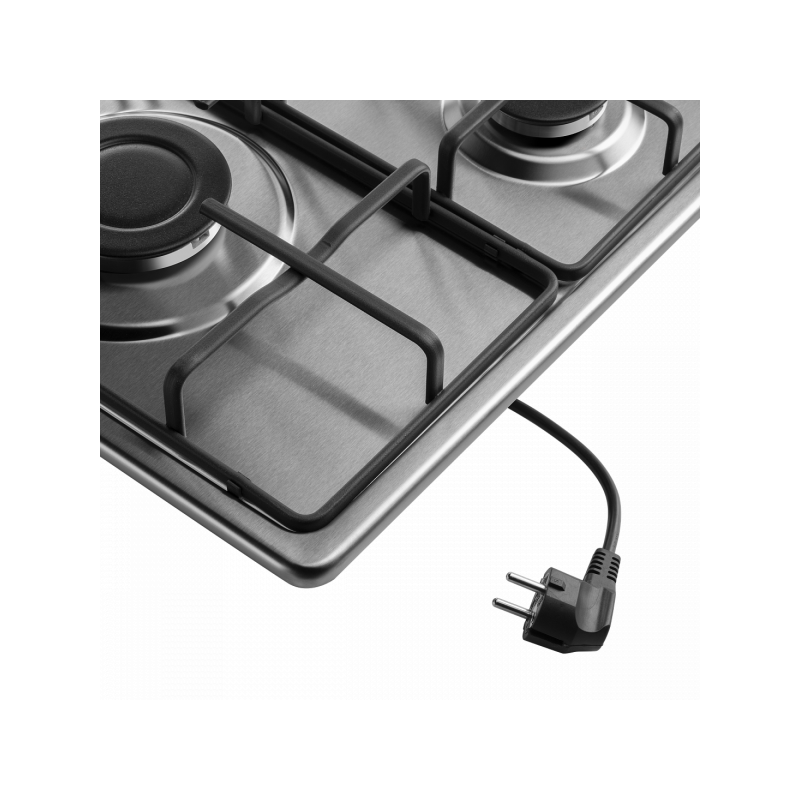 Газовая варочная панель Maunfeld EGHS.43.3STS-ES Inox с электрокабелем