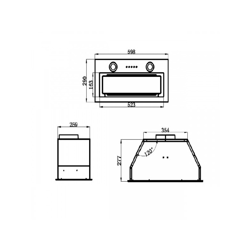 Вытяжка Maunfeld Trapeze 602M Black размеры