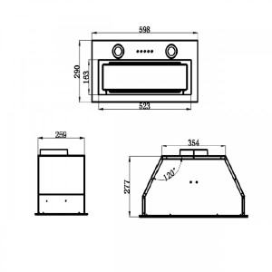 Вытяжка Maunfeld Trapeze 602M Black размеры